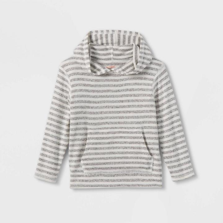 Toddler Girls' Adaptive Cozy Pullover T-shirt - Cat & Jack Gray