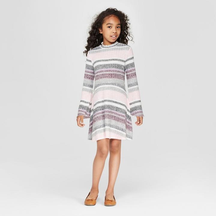 Girls' Lettuce Edge A Line Dress - Art Class Purple