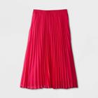 Women's Pleated A-line Midi Skirt - A New Day Pink