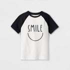 Boys' 'smile' Raglan Graphic Short Sleeve T-shirt - Cat & Jack Cream