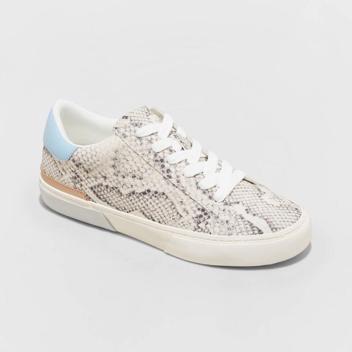 Women's Maddison Snake Print Sneakers - A New Day Gray