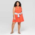 Women's Plus Size Sleeveless U-neck Tank Dress - Universal Thread Orange X
