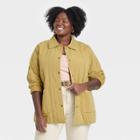 Women's Plus Size Woven Quilted Jacket - Universal Thread Olive Green