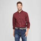 Men's Standard Fit Whittier Oxford Brushed Long Sleeve Collared Button-down Shirt - Goodfellow & Co Berry Cobbler