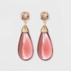 Stone Stud And Elongated Teardrop Beaded Earrings - A New Day Blush, Women's,