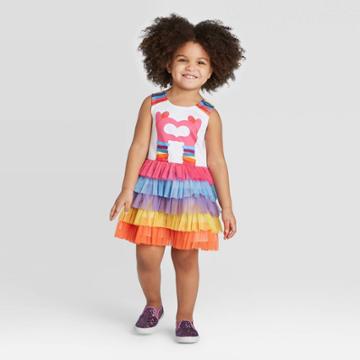 Mia & Mimi Toddler Girls' Pippa And Julie Trolls Sleeveless Tiered Tutu Dress-pink 2t, Girl's,