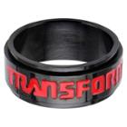 Men's Hasbro Transformers Stainless Steel Spinner Ring - Black/red
