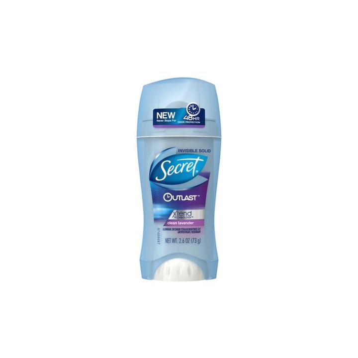 Secret Outlast Xtend Clean Lavender Invisible Solid Antiperspirant And Deodorant - 2.6oz,