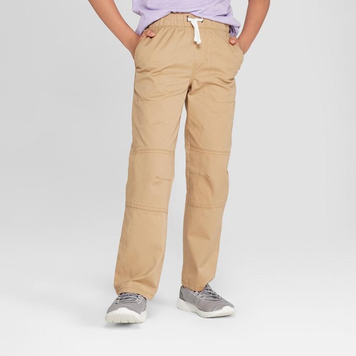 Boys' Pull-on Pants - Cat & Jack Beige 14 Husky,