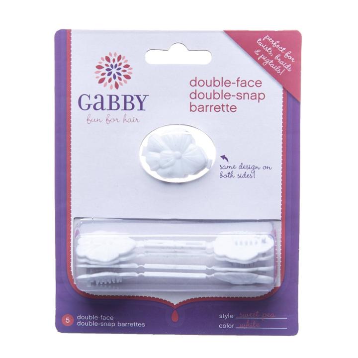 Gabby Double Face Double Snap Barrette - White