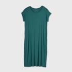 Women's Plus Size Short Sleeve Maxi T-shirt Dress - Ava & Viv Green X