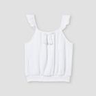 Girls' Smocked Short Sleeve T-shirt - Art Class White