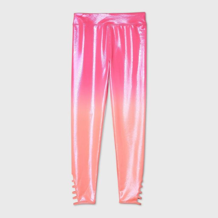 Girls' Ombre Gymnastics Leggings - More Than Magic - Orange/pink