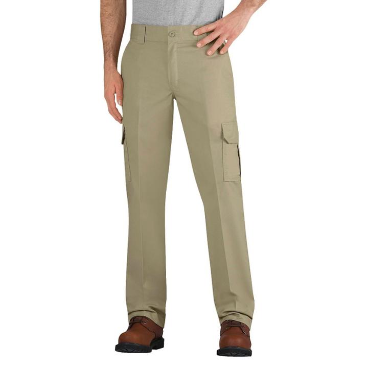 Dickies Men's Slim Straight Fit Flex Twill Cargo Pants- Desert