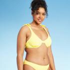 Women's Ribbed Shoulder Tie Underwire Bikini Top - Xhilaration Yellow L, Women's,
