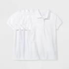 Petitegirls' 5pk Short Sleeve Stretch Pique Uniform Polo Shirt - Cat & Jack White