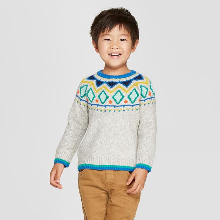 Toddler Boys' Fair Isle Sweater - Cat & Jack Heather Gray
