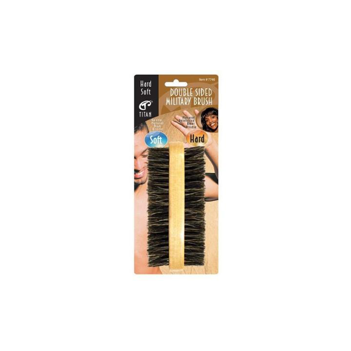 Titan Double Sided Military Hair Brush, Tan