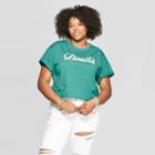 Women's Plus Size Short Sleeve Bonita Cropped Graphic T-shirt - Modern Lux (juniors') - Jade Green
