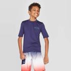Petiteboys' Shark Print Short Sleeve Rash Guard - Cat & Jack Navy M, Boy's, Size: