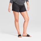 Target Maternity Crossover Panel Midi Jean Shorts - Isabel Maternity By Ingrid & Isabel Black Wash