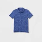Boys' Striped Golf Polo Shirt - All In Motion Heather Blue