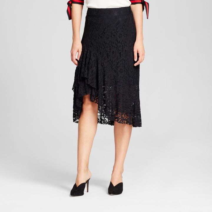 Women's Fluted Lace Skirt - Who What Wear Black