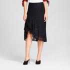 Women's Fluted Lace Skirt - Who What Wear Black