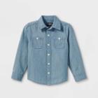 Oshkosh B'gosh Toddler Boys' Chambray Woven Long Sleeve Button-down Shirt - Medium Wash 12m,