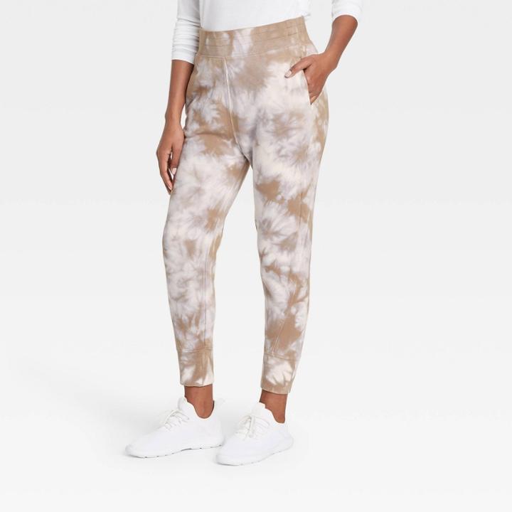 Women's Mid-rise Drop Crotch Jogger Pants With Asymmetrical Zipper Pocket - Joylab Brown
