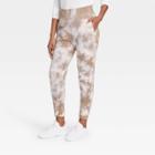 Women's Mid-rise Drop Crotch Jogger Pants With Asymmetrical Zipper Pocket - Joylab Brown