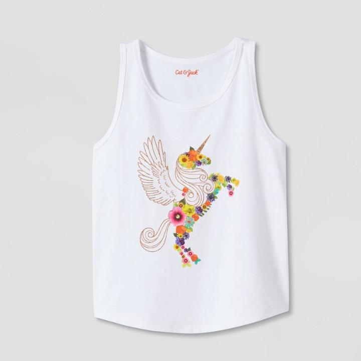 Girls' Printed Tank Top - Cat & Jack Light White