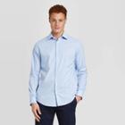 Men's Striped Standard Fit Long Sleeve Poplin Button-down Shirt - Goodfellow & Co Blue