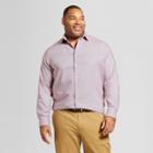 Men's Big & Tall Long Sleeve Wrinkle Free Standard Fit Dress Shirt - Goodfellow & Co Pomegranate Mystery L