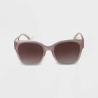 Women's Plastic Gradient Square Sunglasses - A New Day Tan