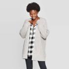 Women's Long Sleeve Ribbed Cuff Chunky Open Layering Cardigan - Universal Thread Gray