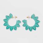 Sugarfix By Baublebar Monstera Leaf Hoop Earrings - Green, Women's