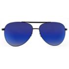 Target Men's Aviator Sunglasses With Blue Mirrored Lenses - Matte Black,