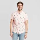 Men's Standard Fit Short Sleeve Button-down Shirt - Goodfellow & Co Peach Pink Xl, Men's, Pink Pink