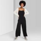 Women's Sleeveless Square Neck Strappy Waistless Jumpsuit - Wild Fable Black