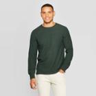 Men's Standard Fit Long Sleeve Textured Crew Neck Shirt - Goodfellow & Co Forest Green 2xl, Green Green