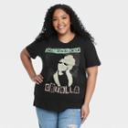 Disney Women's Plus Size Cruella Short Sleeve Graphic Boyfriend T-shirt - Black
