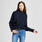 Cliche Women's Cable Pullover Sweater - Clich Navy (blue)