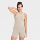 Women's High Neck Seamless Tank Top - Joylab Taupe