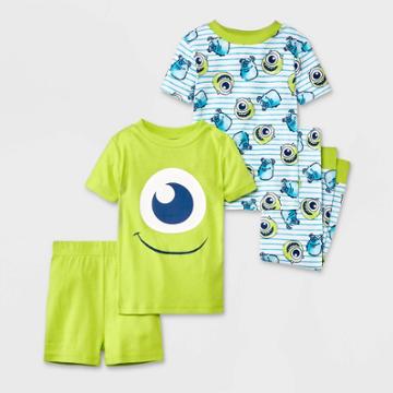 Toddler Boys' 4pc Monsters, Inc. Snug Fit Pajama Set - Green