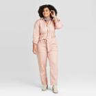 Women's Plus Size Long Sleeve Collared Boilersuit -universal Thread Pink