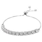 Target Women's Adjustable Bracelet With Clear Round Cubic Zirconias In Sterling Silver - Silver/clear