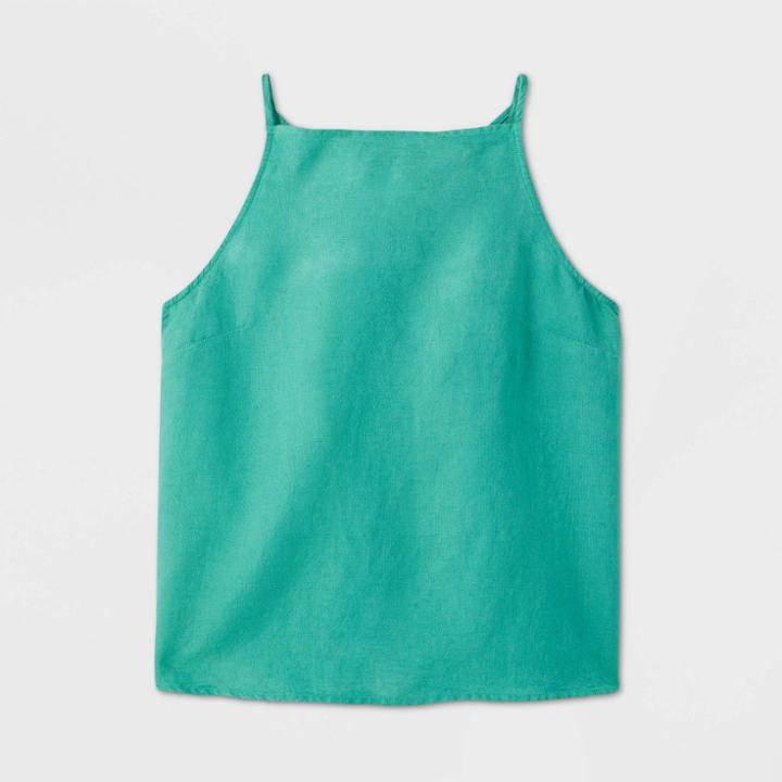 Women's Linen Cami - A New Day Teal Xs, Women's, Blue