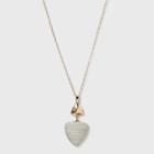 Trillion Shape Sprayed Cabochon And Thread Wrapped Pendant Necklace - A New Day Ivory