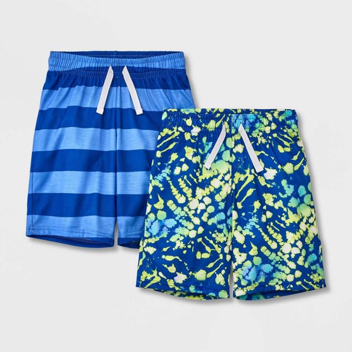 Boys' 2pk Striped Pajama Shorts - Cat & Jack Tie-dye Xs, Multicolored Tie-dye